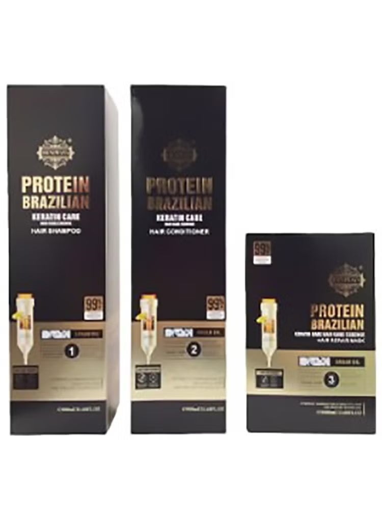 Heniways Protein Brazilian Keratin Hair Care Set 1x3 - Image 2